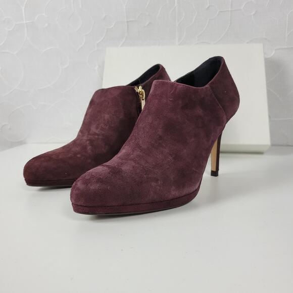 LK Bennett Doris Womens Boots Size 37.5 Purple Suede Stiletto Ankle Booties NEW - Picture 5 of 14